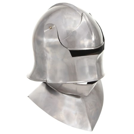 vidaXL Mittelalterlicher Ritterhelm Antik Replik LARP Silbern Stahl 