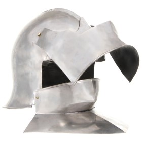 vidaXL Mittelalterlicher Ritterhelm Antik Replik LARP Silbern Stahl 