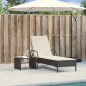 vidaXL Sonnenliege mit Rollen und Auflage Schwarz Poly Rattan vidaXL Sonnenliege mit Rollen und Auflage Schwarz Poly Rattan