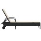 vidaXL Sonnenliege mit Rollen und Auflage Schwarz Poly Rattan vidaXL Sonnenliege mit Rollen und Auflage Schwarz Poly Rattan