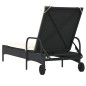 vidaXL Sonnenliege mit Rollen und Auflage Schwarz Poly Rattan vidaXL Sonnenliege mit Rollen und Auflage Schwarz Poly Rattan