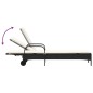 vidaXL Sonnenliege mit Rollen und Auflage Schwarz Poly Rattan vidaXL Sonnenliege mit Rollen und Auflage Schwarz Poly Rattan
