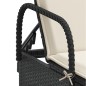 vidaXL Sonnenliege mit Rollen und Auflage Schwarz Poly Rattan vidaXL Sonnenliege mit Rollen und Auflage Schwarz Poly Rattan