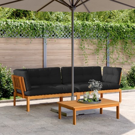 vidaXL Garten-Ecksofas aus Paletten mit Kissen 2 Stk Massivholz Akazie