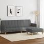 vidaXL Schlafsofa 2-Sitzer mit Fußhocker Dunkelgrau Stoff vidaXL Schlafsofa 2-Sitzer mit Fußhocker Dunkelgrau Stoff
