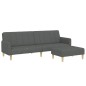 vidaXL Schlafsofa 2-Sitzer mit Fußhocker Dunkelgrau Stoff vidaXL Schlafsofa 2-Sitzer mit Fußhocker Dunkelgrau Stoff
