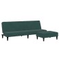 vidaXL Schlafsofa 2-Sitzer mit Fußhocker Dunkelgrün Samt vidaXL Schlafsofa 2-Sitzer mit Fußhocker Dunkelgrün Samt