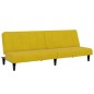 vidaXL Schlafsofa 2-Sitzer mit Fußhocker Gelb Samt vidaXL Schlafsofa 2-Sitzer mit Fußhocker Gelb Samt