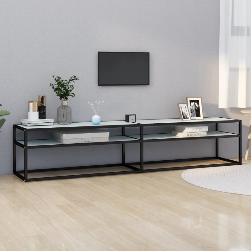 vidaXL TV-Schrank Weiß Marmor-Optik 200x40x40,5 cm Hartglas vidaXL TV-Schrank Weiß Marmor-Optik 200x40x40,5 cm Hartglas