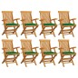 Gartenstühle mit Grünen Kissen 8 Stk. Massivholz Teak Gartenstühle mit Grünen Kissen 8 Stk. Massivholz Teak