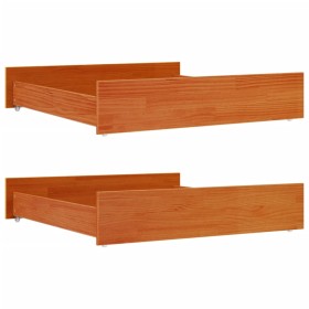 vidaXL Bettschubladen 2 Stk. Wachsbraun Massivholz Kiefer