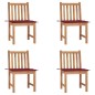 Gartenstühle 4 Stk. mit Kissen Massivholz Teak Gartenstühle 4 Stk. mit Kissen Massivholz Teak