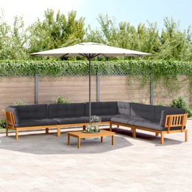 vidaXL 6-tlg. Garten-Sofagarnitur aus Paletten mit Kissen Akazienholz