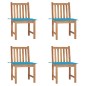 Gartenstühle 4 Stk. mit Kissen Massivholz Teak Gartenstühle 4 Stk. mit Kissen Massivholz Teak