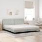 vidaXL Bett mit Matratze Hellgrau 200x200 cm Samt vidaXL Bett mit Matratze Hellgrau 200x200 cm Samt