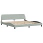 vidaXL Bett mit Matratze Hellgrau 200x200 cm Samt vidaXL Bett mit Matratze Hellgrau 200x200 cm Samt