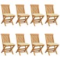 Gartenstühle mit Cremeweißen Kissen 8 Stk. Massivholz Teak Gartenstühle mit Cremeweißen Kissen 8 Stk. Massivholz Teak