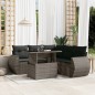 vidaXL 6-tlg. Garten-Sofagarnitur mit Kissen Grau Poly Rattan vidaXL 6-tlg. Garten-Sofagarnitur mit Kissen Grau Poly Rattan