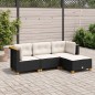 vidaXL 4-tlg. Garten-Sofagarnitur mit Kissen Schwarz Poly Rattan vidaXL 4-tlg. Garten-Sofagarnitur mit Kissen Schwarz Poly Rattan