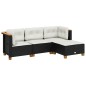 vidaXL 4-tlg. Garten-Sofagarnitur mit Kissen Schwarz Poly Rattan vidaXL 4-tlg. Garten-Sofagarnitur mit Kissen Schwarz Poly Rattan