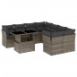 vidaXL 9-tlg. Garten-Sofagarnitur mit Kissen Grau Poly Rattan vidaXL 9-tlg. Garten-Sofagarnitur mit Kissen Grau Poly Rattan