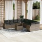 vidaXL 11-tlg. Garten-Sofagarnitur mit Kissen Grau Poly Rattan vidaXL 11-tlg. Garten-Sofagarnitur mit Kissen Grau Poly Rattan