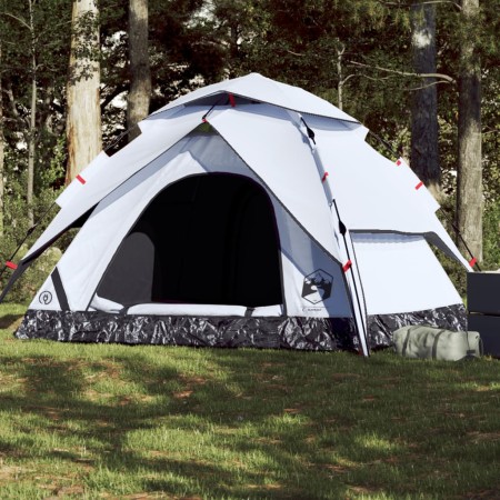 vidaXL Kuppel-Campingzelt 5 Personen Weiß Verdunkelt Quick Release