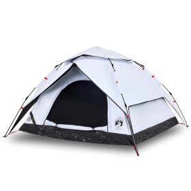 vidaXL Kuppel-Campingzelt 5 Personen Weiß Verdunkelt Quick Release