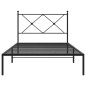 vidaXL Bettgestell mit Kopfteil Metall Schwarz 100x190 cm vidaXL Bettgestell mit Kopfteil Metall Schwarz 100x190 cm