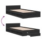 vidaXL Bettgestell mit Schublade Schwarz 90x200 cm Holzwerkstoff vidaXL Bettgestell mit Schublade Schwarz 90x200 cm Holzwerkstoff