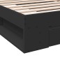 vidaXL Bettgestell mit Schublade Schwarz 90x200 cm Holzwerkstoff vidaXL Bettgestell mit Schublade Schwarz 90x200 cm Holzwerkstoff