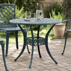 vidaXL Gartentisch Grün Ø90x75 cm Aluminiumguss