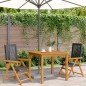 vidaXL Gartenstühle 2 Stk. Schwarz Massivholz Akazie und Poly Rattan vidaXL Gartenstühle 2 Stk. Schwarz Massivholz Akazie und Poly Rattan
