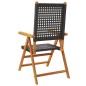 vidaXL Gartenstühle 2 Stk. Schwarz Massivholz Akazie und Poly Rattan vidaXL Gartenstühle 2 Stk. Schwarz Massivholz Akazie und Poly Rattan