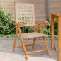 vidaXL Gartenstühle 2 Stk. Beige Massivholz Akazie und Poly Rattan vidaXL Gartenstühle 2 Stk. Beige Massivholz Akazie und Poly Rattan