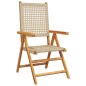 vidaXL Gartenstühle 2 Stk. Beige Massivholz Akazie und Poly Rattan vidaXL Gartenstühle 2 Stk. Beige Massivholz Akazie und Poly Rattan
