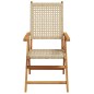 vidaXL Gartenstühle 2 Stk. Beige Massivholz Akazie und Poly Rattan vidaXL Gartenstühle 2 Stk. Beige Massivholz Akazie und Poly Rattan