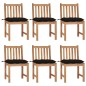 vidaXL Gartenstühle 6 Stk. mit Kissen Massivholz Teak vidaXL Gartenstühle 6 Stk. mit Kissen Massivholz Teak
