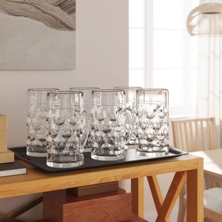 vidaXL Bierkrüge mit Henkel Glas 6 Stk. 500 ml