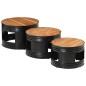 vidaXL Beistelltische Fass-Design 3 Stk. Massivholz Akazie vidaXL Beistelltische Fass-Design 3 Stk. Massivholz Akazie