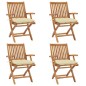 Klappbare Gartenstühle mit Kissen 4 Stk. Massivholz Teak Klappbare Gartenstühle mit Kissen 4 Stk. Massivholz Teak