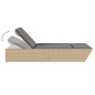 vidaXL Doppel-Sonnenliege mit Auflagen Beige Poly Rattan vidaXL Doppel-Sonnenliege mit Auflagen Beige Poly Rattan