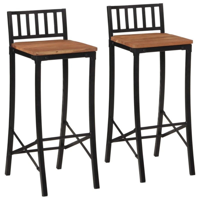 vidaXL Barstühle 2 Stk. Massivholz Akazie vidaXL Barstühle 2 Stk. Massivholz Akazie