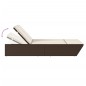 vidaXL Doppel-Sonnenliege mit Auflagen Braun Poly Rattan vidaXL Doppel-Sonnenliege mit Auflagen Braun Poly Rattan