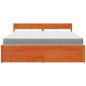 vidaXL Bett mit Schubladen und Matratze Wachsbraun 180x200 Massivholz vidaXL Bett mit Schubladen und Matratze Wachsbraun 180x200 Massivholz