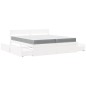 vidaXL Bett mit Schubladen und Matratze Weiß 200x200 cm Massivholz vidaXL Bett mit Schubladen und Matratze Weiß 200x200 cm Massivholz