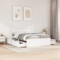 vidaXL Bett mit Schubladen und Matratze Weiß 120x200 cm Massivholz vidaXL Bett mit Schubladen und Matratze Weiß 120x200 cm Massivholz