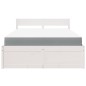 vidaXL Bett mit Schubladen und Matratze Weiß 120x200 cm Massivholz vidaXL Bett mit Schubladen und Matratze Weiß 120x200 cm Massivholz