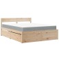 vidaXL Bett mit Schubladen und Matratze 140x200 cm Massivholz Kiefer vidaXL Bett mit Schubladen und Matratze 140x200 cm Massivholz Kiefer