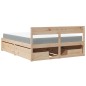 vidaXL Bett mit Schubladen und Matratze 140x200 cm Massivholz Kiefer vidaXL Bett mit Schubladen und Matratze 140x200 cm Massivholz Kiefer